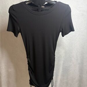 H&M Black Short Sleeve Tee with Ruched Sides